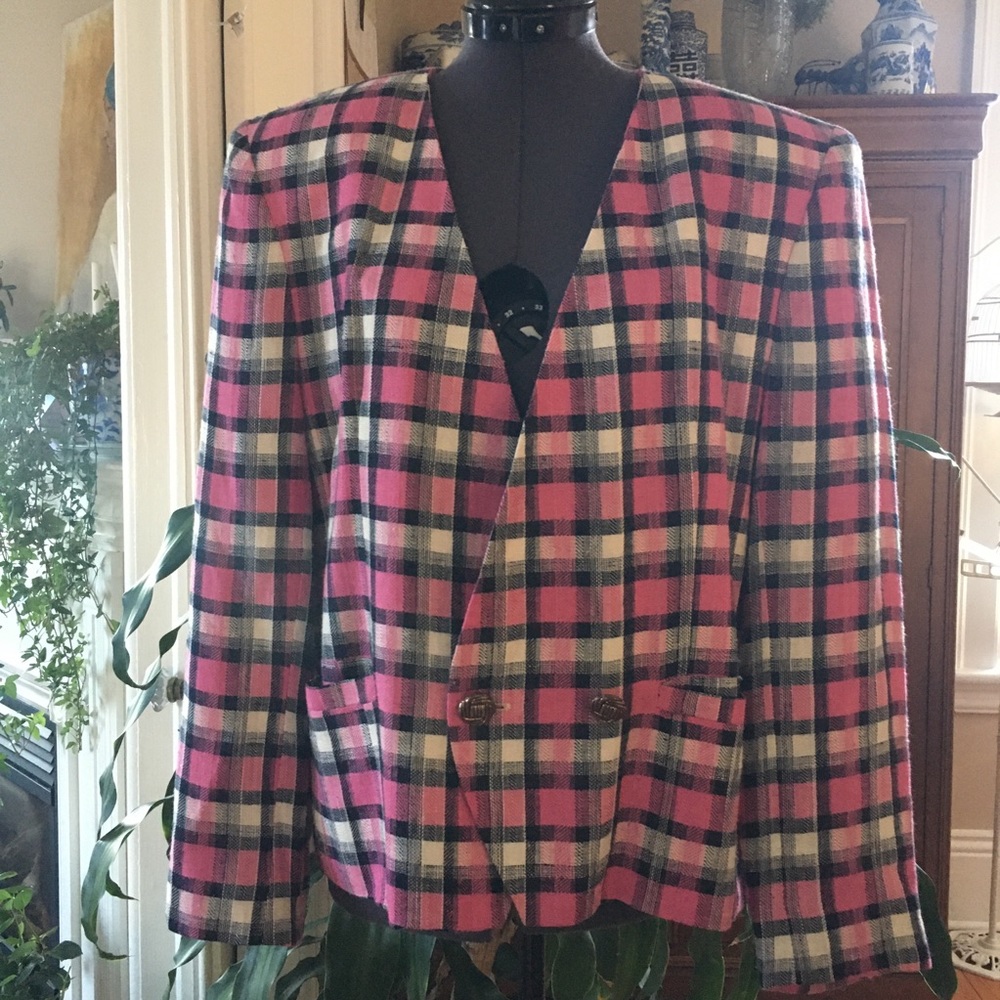 🇨🇦 Vintage Mister Leonard Plaid Jacket Pink